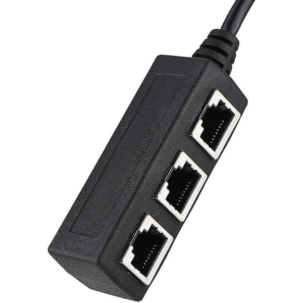 Ethernet-kaapeliadapteri, jakausadapteri Ethernet-jatkokaapelille 1 uros - 3 naarasporttia jakajalla ja siirtokytkimellä