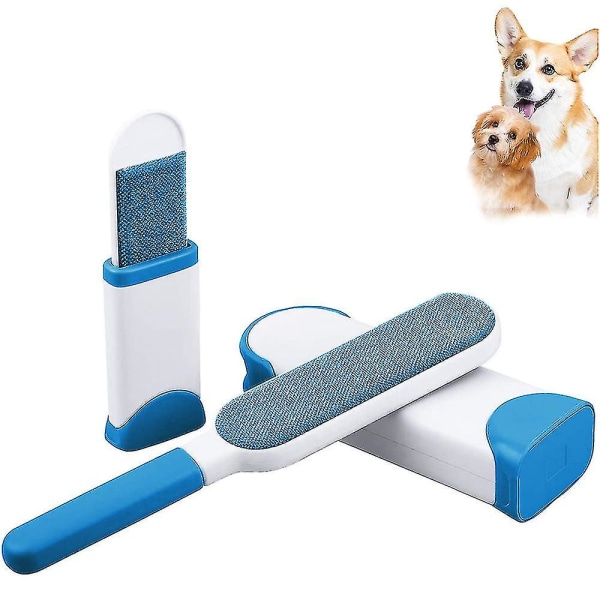 Double-sided Pet Lint Brush With Self-cleaning Base