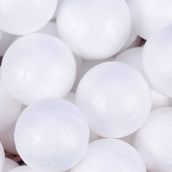 100 st vita frigolitbollar DIY frigolitbollar för konst och hantverksprojekt 2 cm (lågt pris)