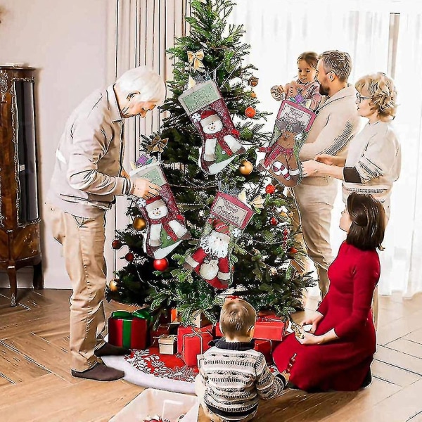 Hängande strumpa för flickor pojkar julgran mantel festdekoration