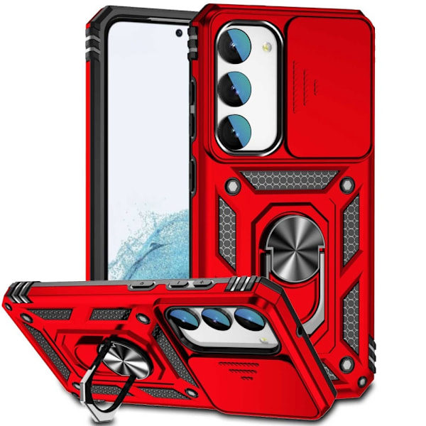 Samsung Galaxy S23 Plus Kuori CamShield Ring Punainen