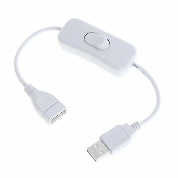 2-pakning USB-bryter på/av forlengelseskabel 4-pin datasynkronisering 2.0-kabel 303 vippebryter ledning for LED-stripe harddisk USB-drevet lampehubvifte Arduin