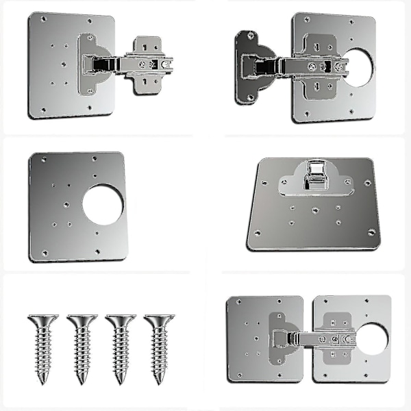 Hängsel Reparationsplatta För Skåp Möbler Låda Fönster Rostfritt Stålplatta Reparationstillbehör