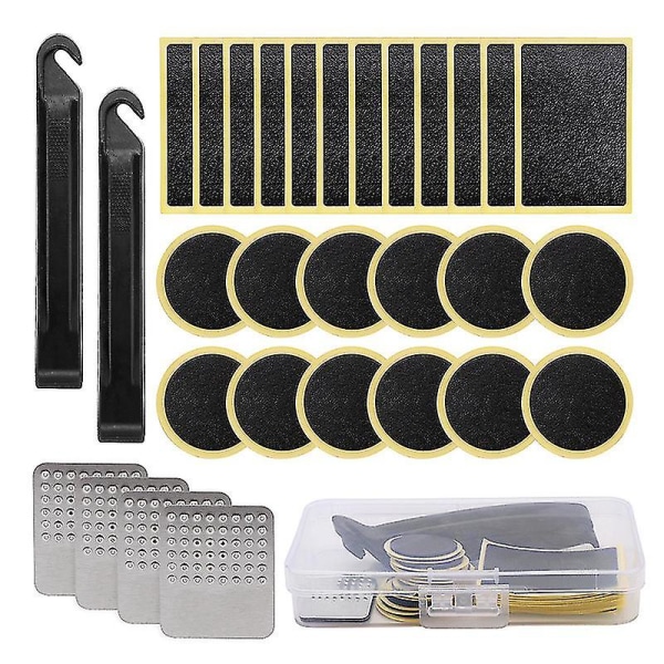 Bike Tyre Puncture Repair Kit, Glueless Bicycle Puncture Repair Patches Kit With Self-adhesive Patches,metal Rasps For Mountain/road Bike Inner -aya