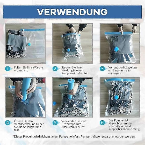 Vakuumförvaringspåsar för Kläder - 10-pack 40 X 30 cm[CO]