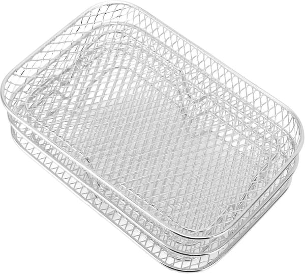 Stekestativ for Airfryer, 3-lags dehydratorstativ, rustfritt stål sølv, 19x13x9cm