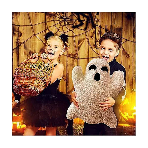 Halloween Decor Ghost Pillow Cute Ghost Plush Ghost Shape Pillow, Ghost Stuffed Animal, 16 Inch