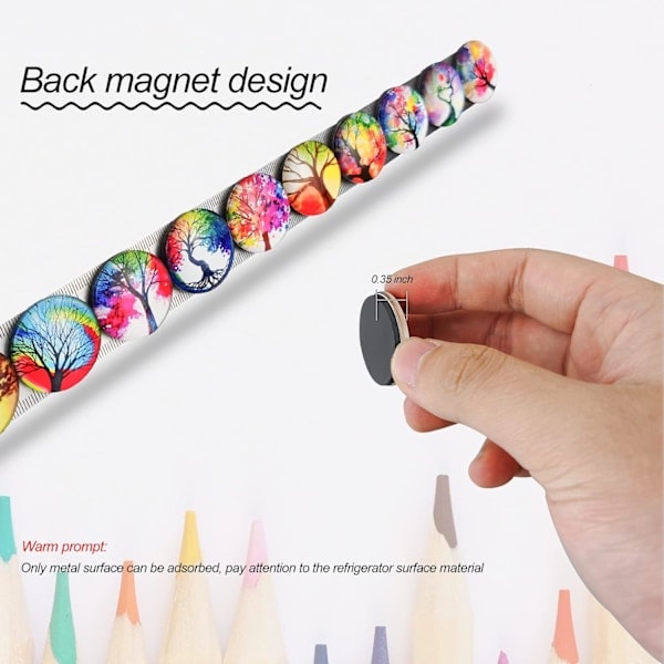 12-pack Tree of Life kylskåpsmagneter 3D glas anslagstavla kontorsmagneter set, estetiska Tree of Life små kylskåpsmagneter