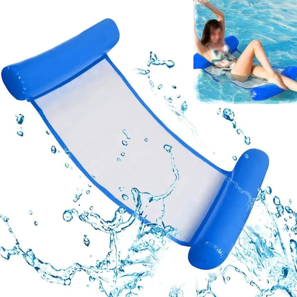 Oppustelig vandhænge, liggende flydende sofa seng, oppustelig seng til poolbøje 4-i-1 multi-use foldbar flydende bærbar hængekøje ultralet Fl