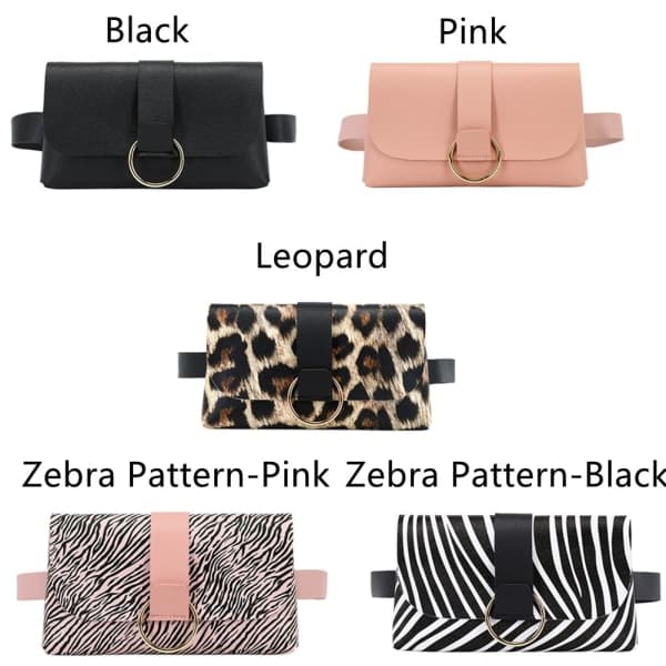 Dame Belteveske Klaff Skinn Fanny Pack LEOPARD LEOPARD Leopard