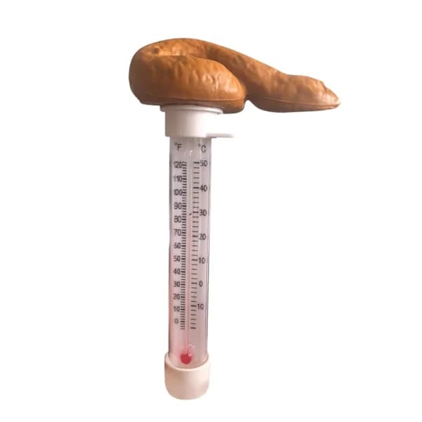 Rolig practical joke flydende pooltermometer, unikt design, letlæselig temperaturmåler til spa, boblebade, akvarier, pools brown[co]