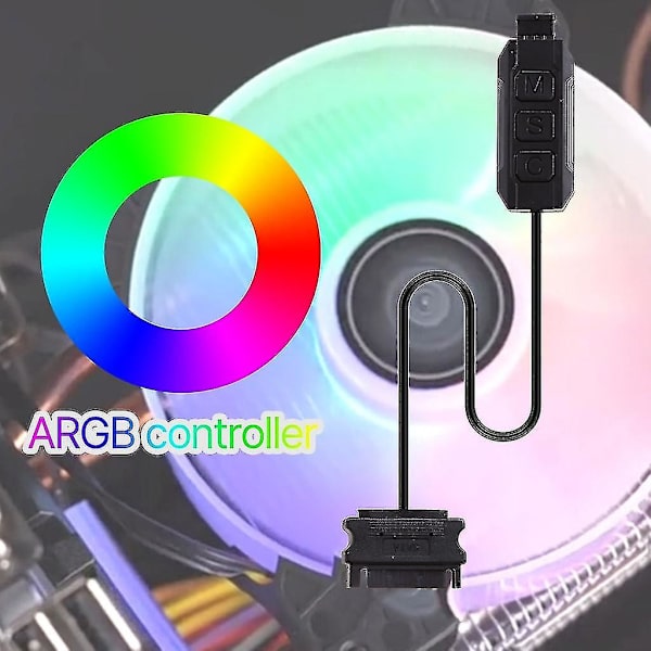 5v 3pin Rgb Argb Kontroller Manuell Sata Strømforsyning Led-belysning for datamaskin