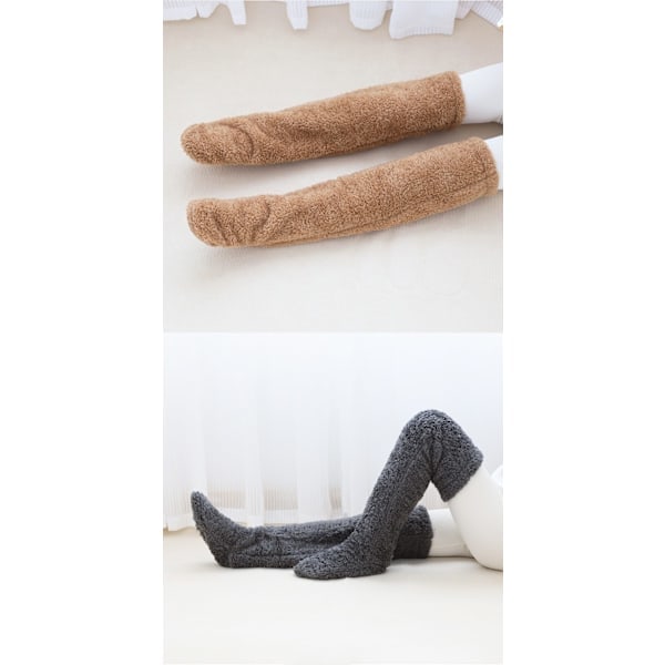 Teddy Legs Sukkia, Mukavat Sukat, Polven Yli Ulottuvat Pehmeät Pehmo Tossusukat, Lämpimät Polven Yli Ulottuvat Kengät, Pehmeät Jalat, Pitkät Pehmeät Sukat laivastonsininen harmaa