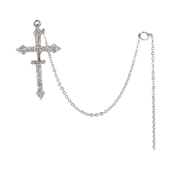 Fashion Cross Dangle Earring Punk Hip Hop Cross Chain Stud Earring For Women