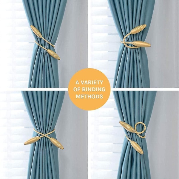 2-pack DIY vridbara gardinuppsättningar Kreativa dekorativa draperiuppsättningar Europeisk stil slumpmässig modellering Gardinuppsättningar för hem- och kontorsfönster (färg