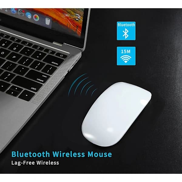 Genopladelig Bluetooth-mus Ultratynd bærbar mus til Mac-computer (hvid)[CO]