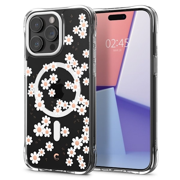 Spigen Cyrill iPhone 15 Pro Max Deksel MagSafe Cecile White Daisy