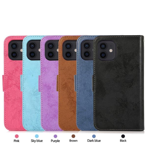 iPhone 12 Mini - Kaksitoiminen lompakkokotelo Brun