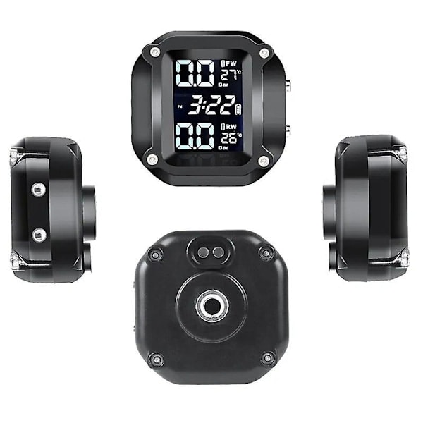 TPMS Motorcykel Dæktrykssensorer Motor TMPS Dæktryksovervågningssystem Vandtæt 2 Hjul Dæk Ekstern Sensor