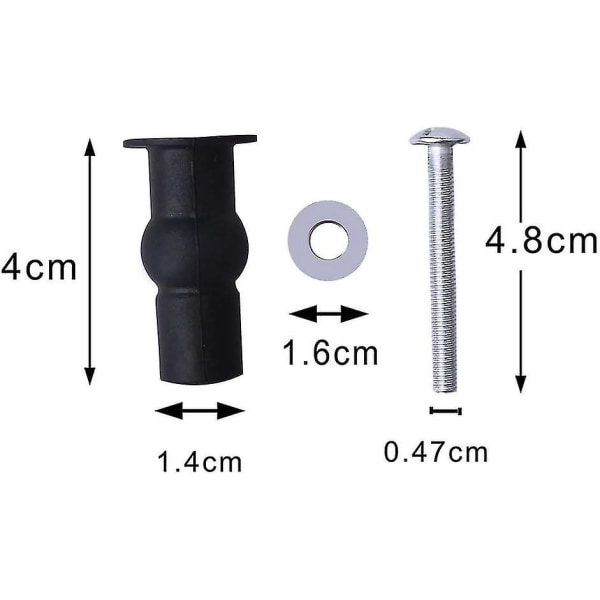 6 Pakk Toalettsete Skruer Toalettsete Beslag Toalettsete Hengsler Utvidbare Gummi Topp Mutter Skrue Fester Fix WC Blind Hull Tilbehør