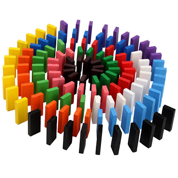 100 stk Dominobrikker Tre Domino Grand Edition Farget