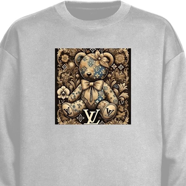 Sweatshirt för Vuxna | Klassisk Collegetröja LV Teddy Grå XXL