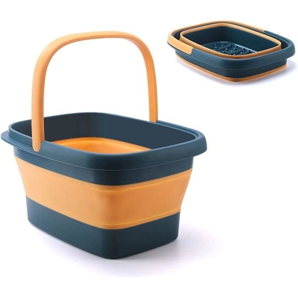 Foldable Foot Bath with Massage, Collapsible Pedicure Basin, Large Portable