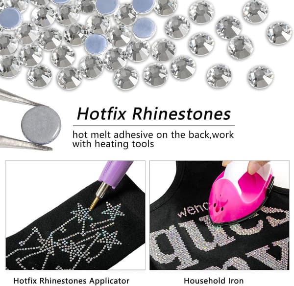 Hot Fix Rhinestones, Glas Krystal Flatback Pynt, 1.440 Stykker Til Gør-det-selv Håndværk, Tøj Og Tilbehør, SS16 3,8–4 mm