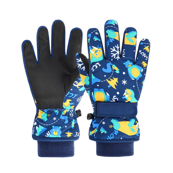 Kids Ski Gloves Boys Warm Gloves Cartoon Cotton Gloves Padded Warm Play Snow Female Winter