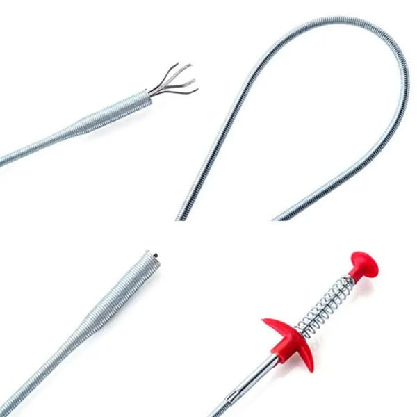 Pipe Dredging Tool Sink Cleaner Drain Kitchen Sewer Snake Spring Pipe Dredging Tool Unblocker Drain Clog Tube Hair Cleaning Hook