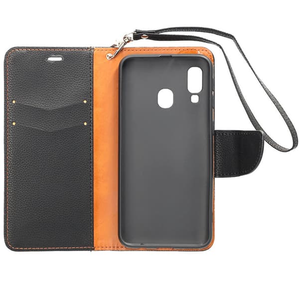 Samsung Galaxy A40 Wallet Case with Stand - Black Svart black