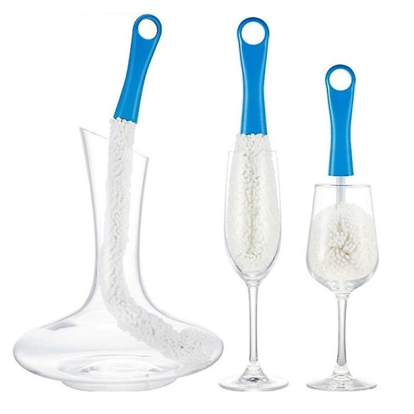 Flaskrengjøringsbørster, Langskaftet Fleksibel Multifunksjonell Koppbørste, Mykt Skum for Vinglass, Karaffel, Champagneglass