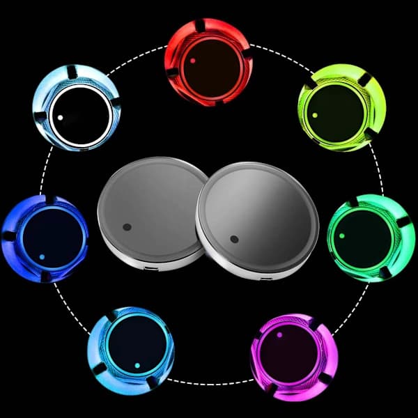 2-pakning LED-underlag, lysende underlag med USB-lading[co]