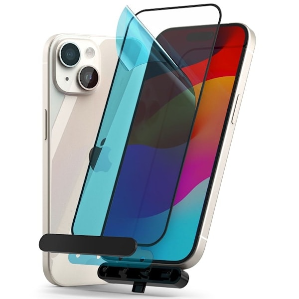 Ringke iPhone 15 Skjermbeskytter Herdet Glass Svart