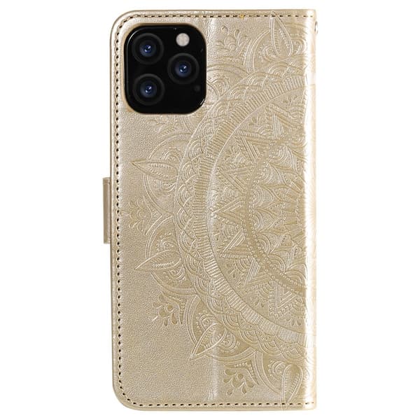 iPhone 12 / 12 Pro - Mandala Cover - Guld Guld Gold Guld