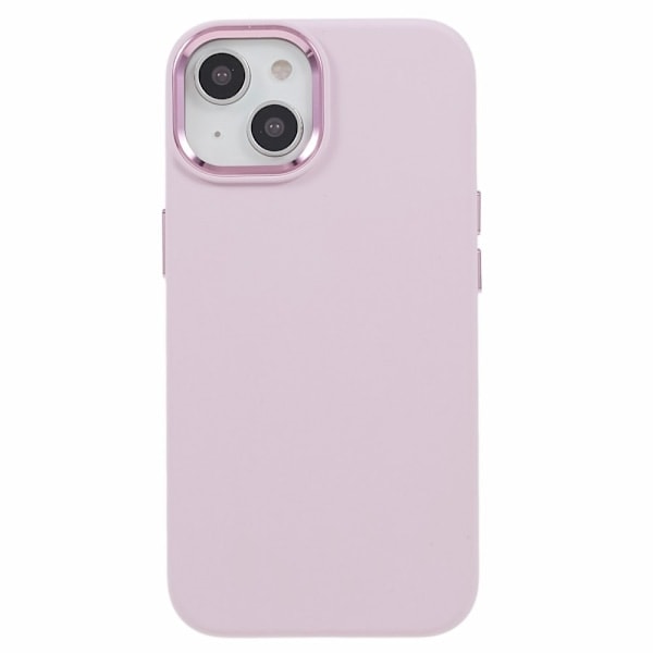 iPhone 15 Plus Skal Flytande Silikon AluLens Rosa