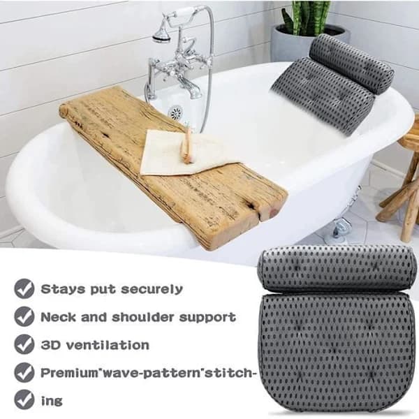 Ergonomisk badekrave med teknologi - Grå - Rektangulær - Anvender 4D Air Mesh-teknologi[co]