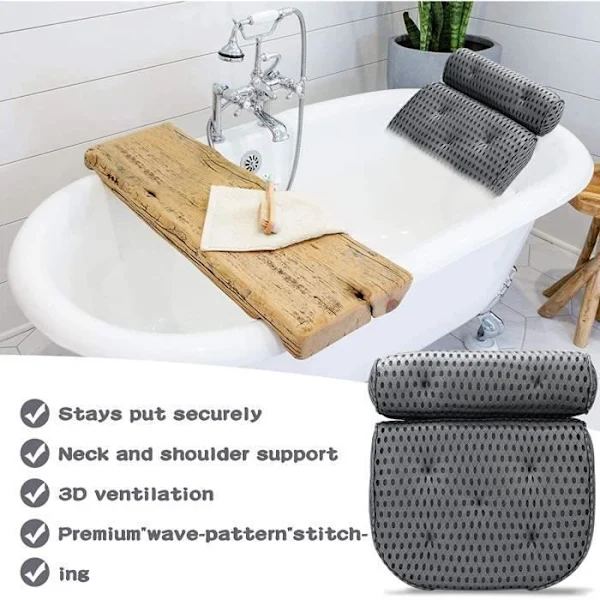 Ergonomisk badekudde med teknologi - Grå - Rektangulær - Bruker 4D Air Mesh-teknologi[co]