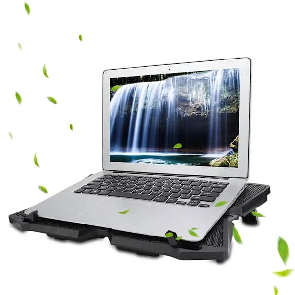 USB 4 Blæsere Laptop Køling Køleplade Base til 10-17 Tommer Notebook (Sort)[co]