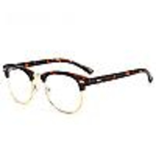 Blålysblokkerende briller Retro Semi Rimless Uv400 Klare linser Databriller for menn kvinner