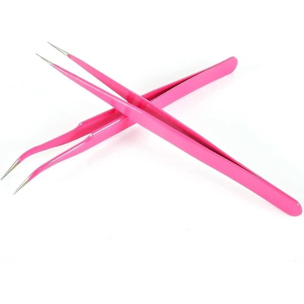 2 stk. Nail Art Pincet Lige Buet Øjenvippe Spids [CO]