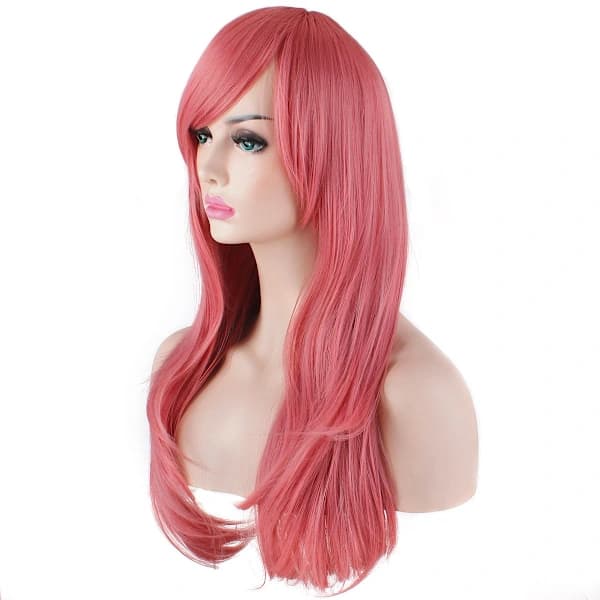 28 \" 70cm Modeperuker Lång Vågig Lockig Hår Cosplay Peruker & Perukmössa (Rosa)[CO]