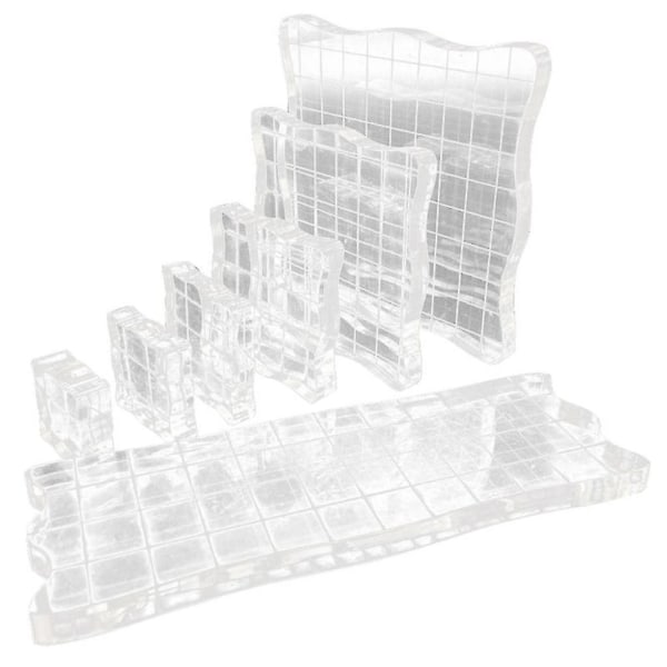 7pcs/set Transparent Acrylic Clear Stamp Block Pad Scrapbooking Diy Handmade Too