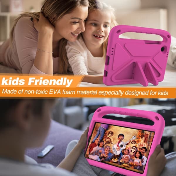 Samsung Galaxy Tab A9 / A11 Shockproof EVA Case with Stand Rosaröd