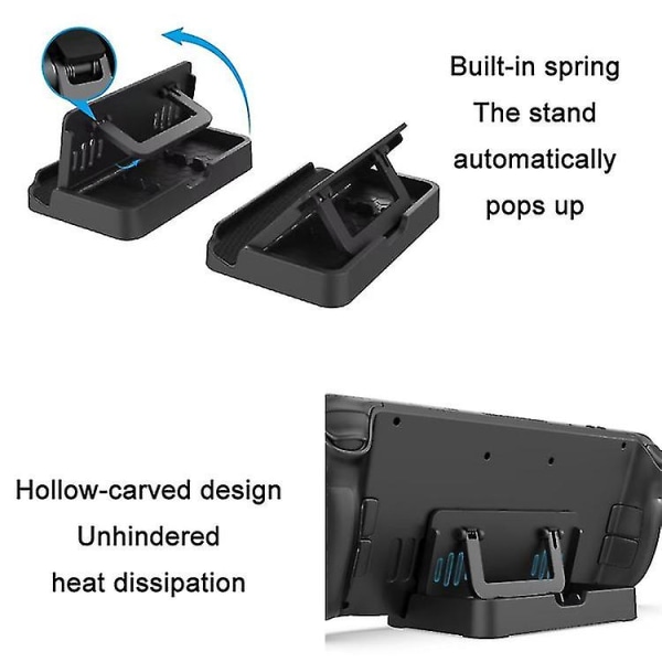 Pgtech Justerbar Foldbar Konsol Stativ + Trackpad Sticker Sæt til Steam Deck