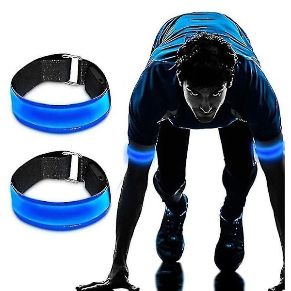 Ledd Armbånd Oppladbar, 2 stk Lysende Armbånd USB Refleksbånd Refleksbånd Ledd Armbånd Lysende Bånd Barn Refleksbånd For Jogging