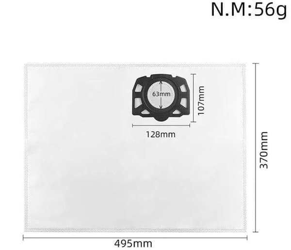 10-pack dammsugarpåsar, 3-lagers non-woven återanvändbara påsar för Kärcher WD2 Plus, WD3, SE4001 och SE4002