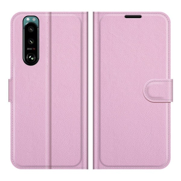 Sony Xperia 5 III Etui Litchi Læder Lys Pink