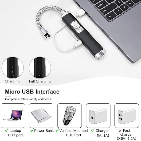 Tändare USB Elektrisk Uppladdningsbar Elektronisk Bågtändare