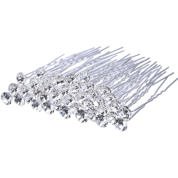 40 Pack Bridal Wedding Hair Pins Rhinestone Hair Clips Accessories For Women And